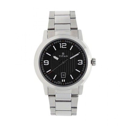 Titan Neo 1730SM02 Black Dial Stainless Steel Strap Quartz Men Watch