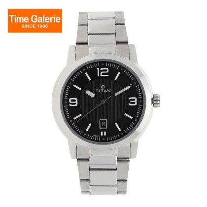 Titan Neo 1730SM02 Black Dial Stainless Steel Strap Quartz Men Watch