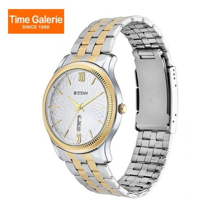 Titan Karishma 1824BM02 White Dial Metal Strap Quartz Men Watch Titan Karishma 1824BM02 White Dial Metal Strap Quartz Men Watch