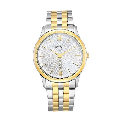 Titan Karishma 1824BM02 White Dial Metal Strap Quartz Men Watch Titan Karishma 1824BM02 White Dial Metal Strap Quartz Men Watch