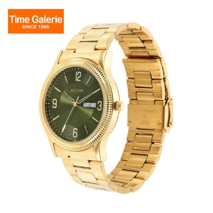 Titan Karishma 1650YM08 Green Dial Stainless Steel Quartz Men Watch