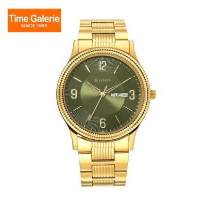 Titan Karishma 1650YM08 Green Dial Stainless Steel Quartz Men Watch