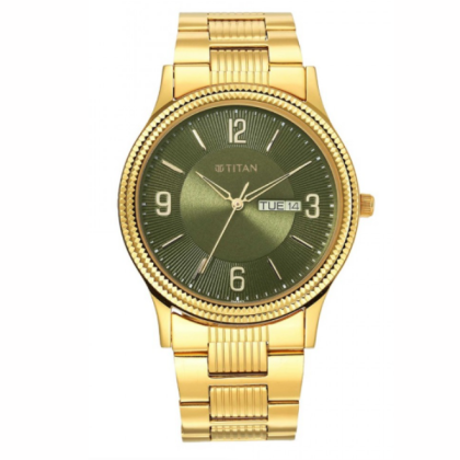 Titan Karishma 1650YM08 Green Dial Stainless Steel Quartz Men Watch