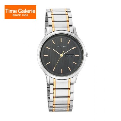 Titan Lagan 1775KM01 Black Dial Stainless Steel Strap Quartz Men Watch