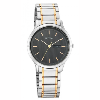 Titan Lagan 1775KM01 Black Dial Stainless Steel Strap Quartz Men Watch