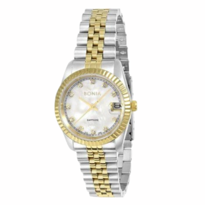 Bonia Noble BNB10550-3157 White Mother Of Pearl Dial Stainless Steel Women Watch