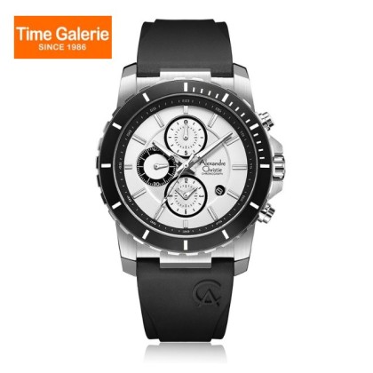  Alexandre Christie ALCW6141MCRSSSL Black Silicone Strap Men Watch