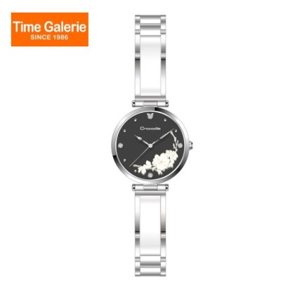 Crocodile CRDW6832.318 Black Dial 3D Embossed Floral Pattern Women Watch