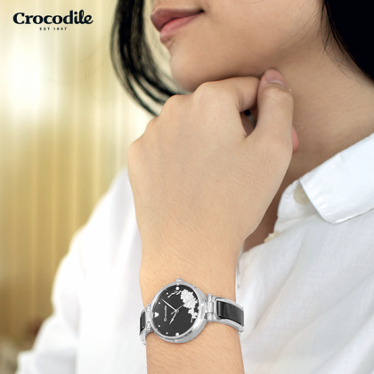 Crocodile CRDW6832.328 Black Dial 3D Embossed Floral Pattern Women Watch Crocodile CRDW6832.328 Black Dial 3D Embossed Floral Pattern Women Watch