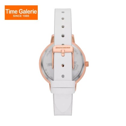 Skechers SR9080 Bracelet Gift Set White Leather Strap Women Watch Skechers SR9080 Bracelet Gift Set White Leather Strap Women Watch