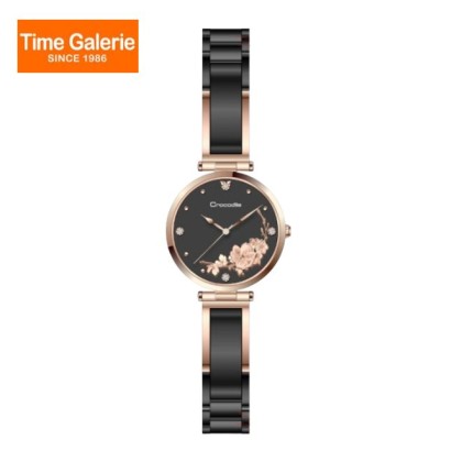 Crocodile CRDW6835.328 Black Dial 3D Embossed Floral Pattern Women Watch Crocodile CRDW6835.328 Black Dial 3D Embossed Floral Pattern Women Watch