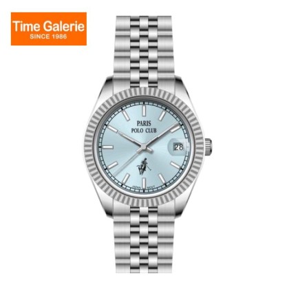 Paris Polo Club PPC-EA20-SL-BU Solid Steel Band Women Watch