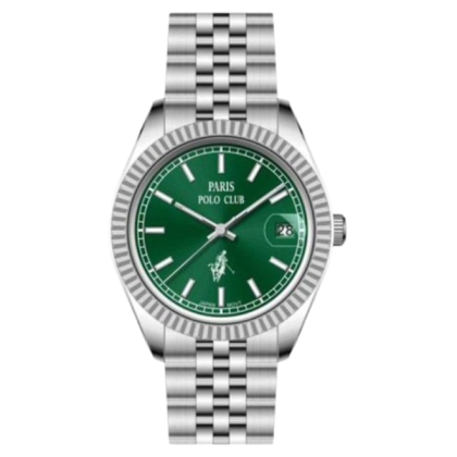 Paris Polo Club PPC-EA20-SL-GN Solid Steel Band Women Watch