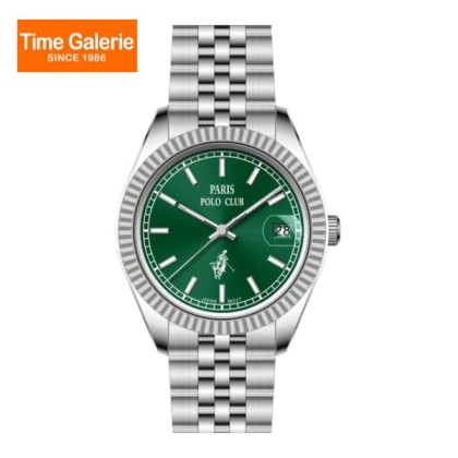 Paris Polo Club PPC-EA20-SL-GN Solid Steel Band Women Watch