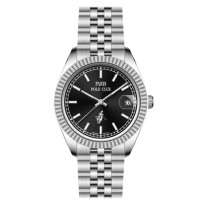 Paris Polo Club PPC-EA20-SL-BK Solid Steel Band Women Watch