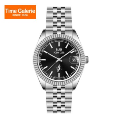 Paris Polo Club PPC-EA20-SL-BK Solid Steel Band Women Watch
