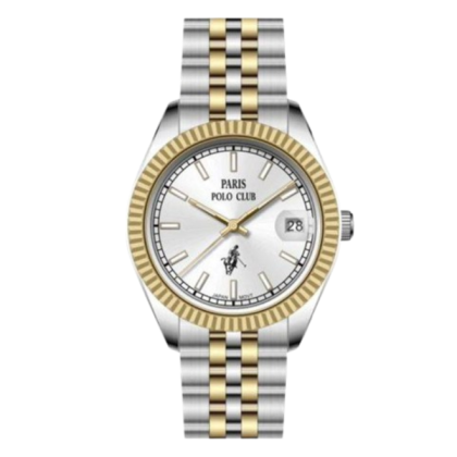 Paris Polo Club PPC-EA20-SG-WE Two Tone Solid Steel Band Women Watch