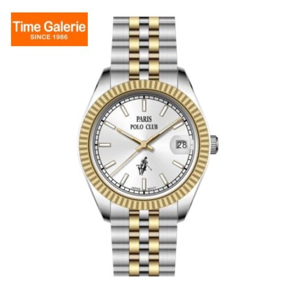 Paris Polo Club PPC-EA20-SG-WE Two Tone Solid Steel Band Women Watch