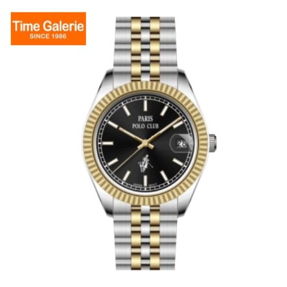 Paris Polo Club PPC-EA20-SG-BK Two Tone Solid Steel Band Women Watch