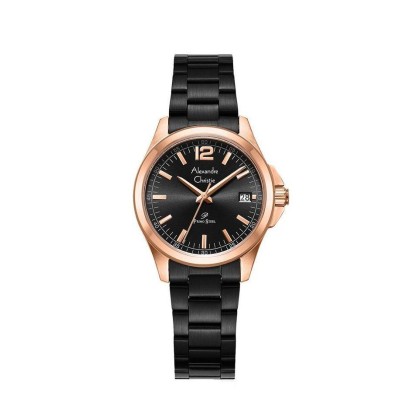 Alexandre Christie ALCW1031LDBBRBA Black Dial Stainless Steel Women Watch