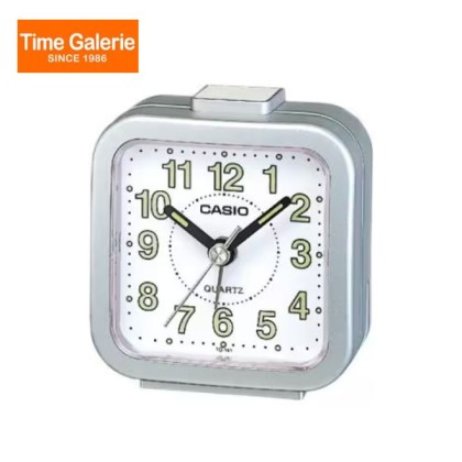 Casio TQ-141-8 Silver Analog Desk Alarm Snooze Clock