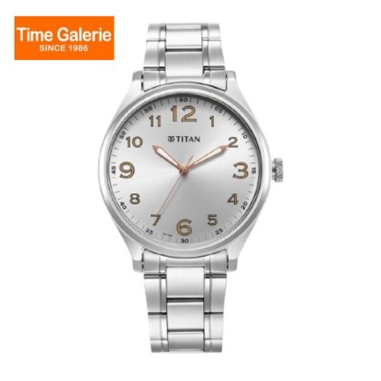 Titan Urban 1802SM08 Silver Dial Stainless Steel Strap Quartz Men Watch Titan Urban 1802SM08 Silver Dial Stainless Steel Strap Quartz Men Watch
