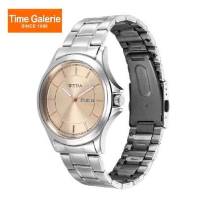 Titan Urban 1870SM03 Beige Dial Stainless Steel Strap Quartz Men Watch Titan Urban 1870SM03 Beige Dial Stainless Steel Strap Quartz Men Watch