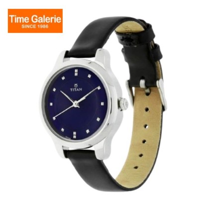 Titan Workwear 2481SL08 Blue Dial Leather Strap Quartz Women Watch Titan Workwear 2481SL08 Blue Dial Leather Strap Quartz Women Watch