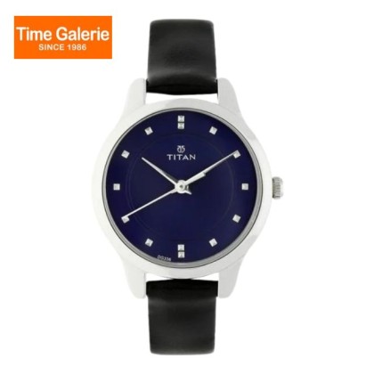 Titan Workwear 2481SL08 Blue Dial Leather Strap Quartz Women Watch Titan Workwear 2481SL08 Blue Dial Leather Strap Quartz Women Watch