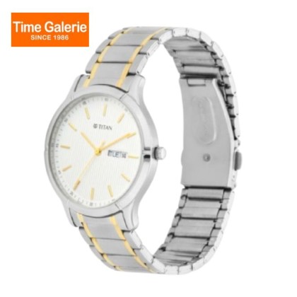 Titan Lagan 1775BM02 White Dial Stainless Steel Strap Quartz Men Watch Titan Lagan 1775BM02 White Dial Stainless Steel Strap Quartz Men Watch