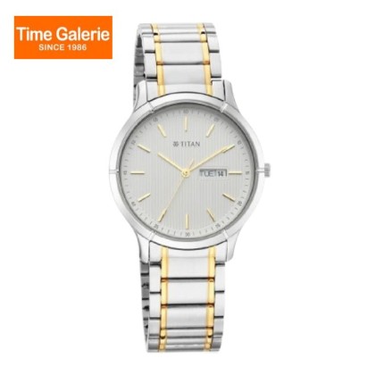 Titan Lagan 1775BM02 White Dial Stainless Steel Strap Quartz Men Watch Titan Lagan 1775BM02 White Dial Stainless Steel Strap Quartz Men Watch