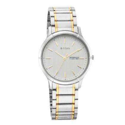 Titan Lagan 1775BM02 White Dial Stainless Steel Strap Quartz Men Watch Titan Lagan 1775BM02 White Dial Stainless Steel Strap Quartz Men Watch