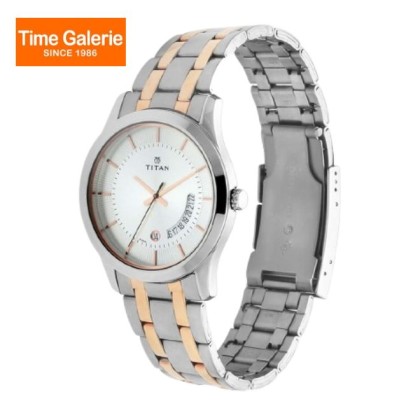 Titan Karishma 1823KM01 Silver Dial Stainless Steel Strap Quartz Men Watch Titan Karishma 1823KM01 Silver Dial Stainless Steel Strap Quartz Men Watch