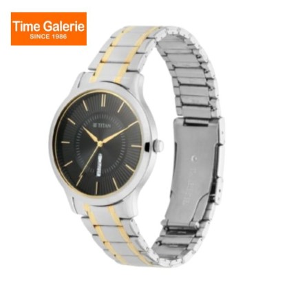 Titan Lagan 1845BM01 Black Dial Stainless Steel Strap Men Watch
