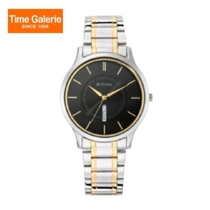Titan Lagan 1845BM01 Black Dial Stainless Steel Strap Men Watch