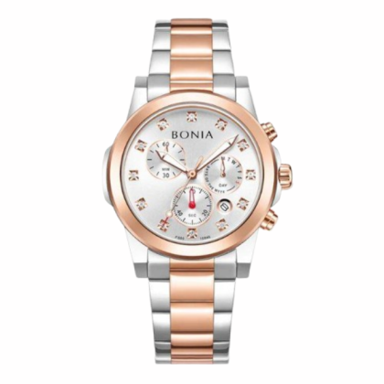 Bonia Chronograph BNB10846-2617C Silver Sunray Dial Color Women Watch