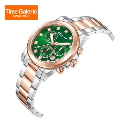 Bonia Chronograph BNB10846-2697C Green Sunray Dial Color Women Watch Bonia Chronograph BNB10846-2697C Green Sunray Dial Color Women Watch