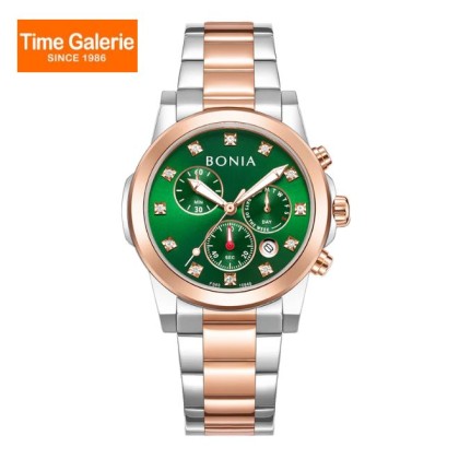 Bonia Chronograph BNB10846-2697C Green Sunray Dial Color Women Watch Bonia Chronograph BNB10846-2697C Green Sunray Dial Color Women Watch