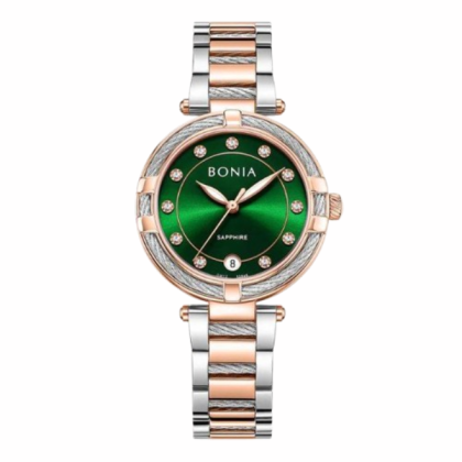 Bonia Valore Elegance BNB10848-2697 Green Sunray Dial Color Women Watch Bonia Valore Elegance BNB10848-2697 Green Sunray Dial Color Women Watch