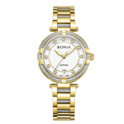 Bonia Valore Elegance BNB10848-2217 White Ceramic Dial Color Women Watch