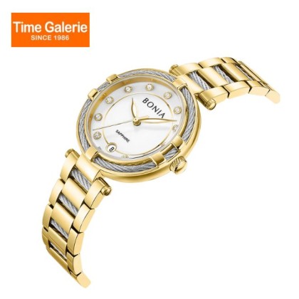Bonia Valore Elegance BNB10848-2217 White Ceramic Dial Color Women Watch