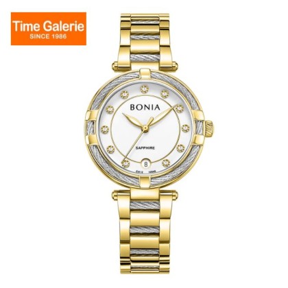 Bonia Valore Elegance BNB10848-2217 White Ceramic Dial Color Women Watch
