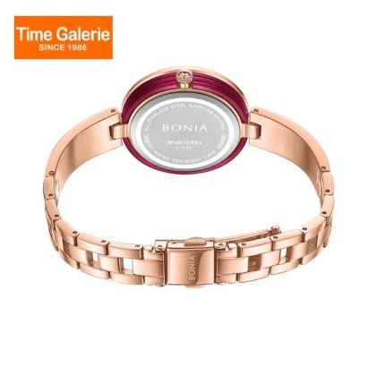 Bonia Elegance 3 Top Rings Set BNB10864-2517S White Ceramic Dial Color Women Watch