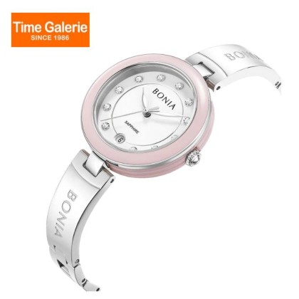 Bonia Elegance 3 Top Rings Set BNB10864-2317S White Ceramic Dial Color Women Watch
