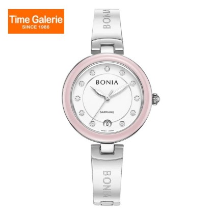 Bonia Elegance 3 Top Rings Set BNB10864-2317S White Ceramic Dial Color Women Watch