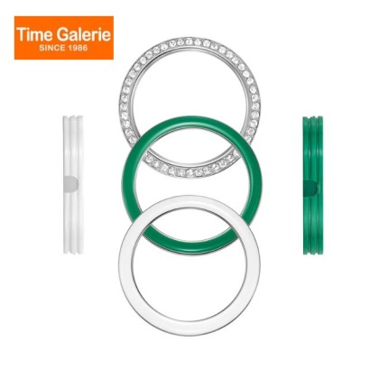 Bonia Elegance 3 Top Rings Set BNB10864-2317S White Ceramic Dial Color Women Watch