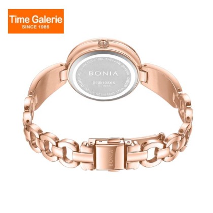 Bonia Elegance 3 Top Rings Set BNB10865-2567S Purple Dial Color Women Watch