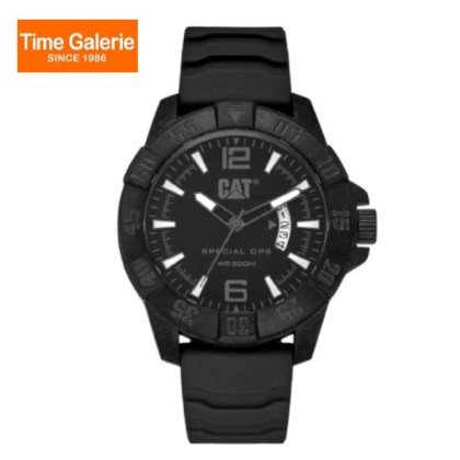 CAT Special Ops K4-121-21-131 Black Silicone Strap Men Watch