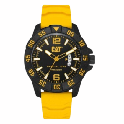 CAT Special Ops K4-121-27-137 Yellow Silicone Strap Men Watch