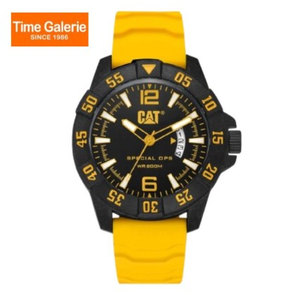 CAT Special Ops K4-121-27-137 Yellow Silicone Strap Men Watch